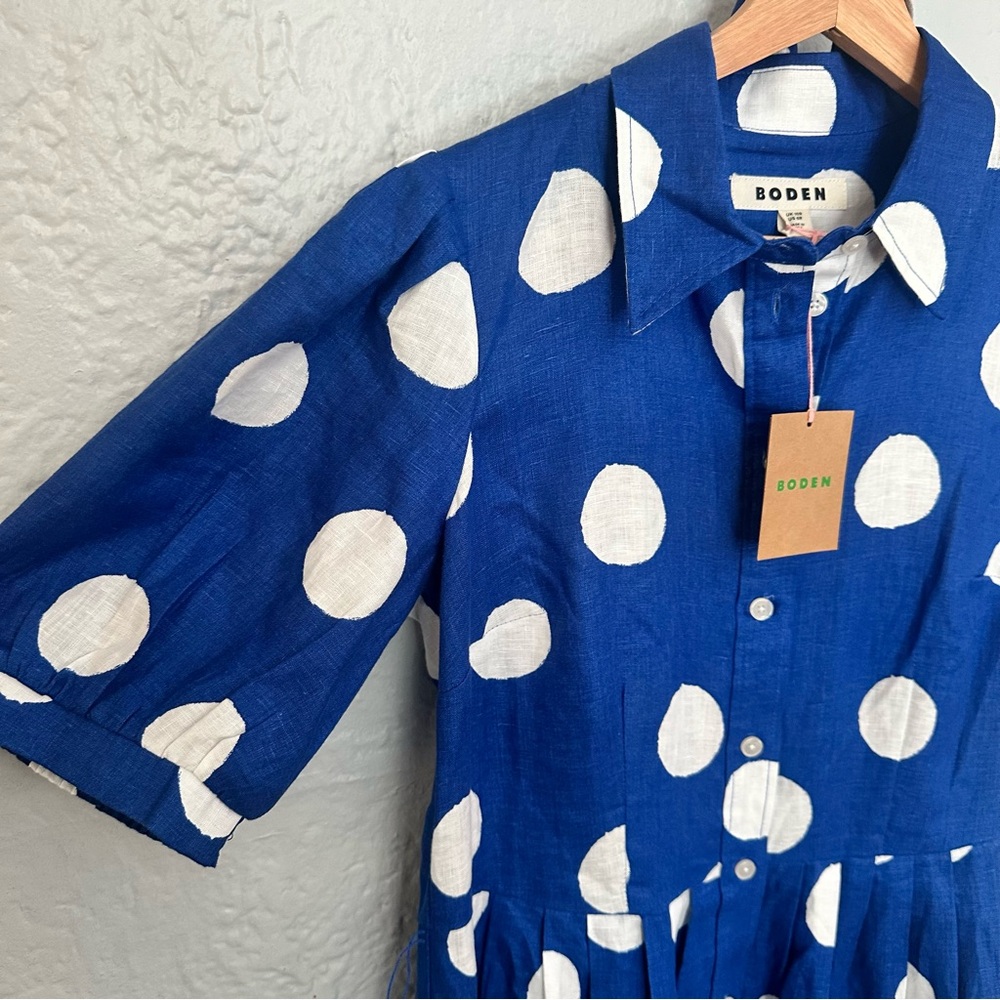 Boden Blue Alexa Linen Maxi Shirt Dress - Picture 11 of 13